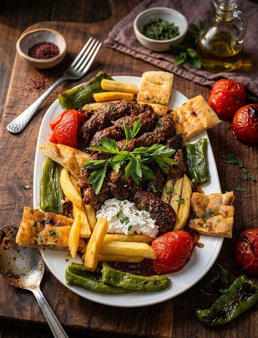 Izgara köfte tabağı — Tarihi Meyzade Kasımpaşa meyhane
