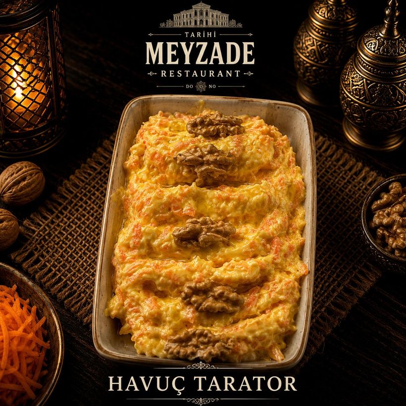 Carottes au yaourt — Tarihi Meyzade, meyhane de Kasımpaşa, Istanbul