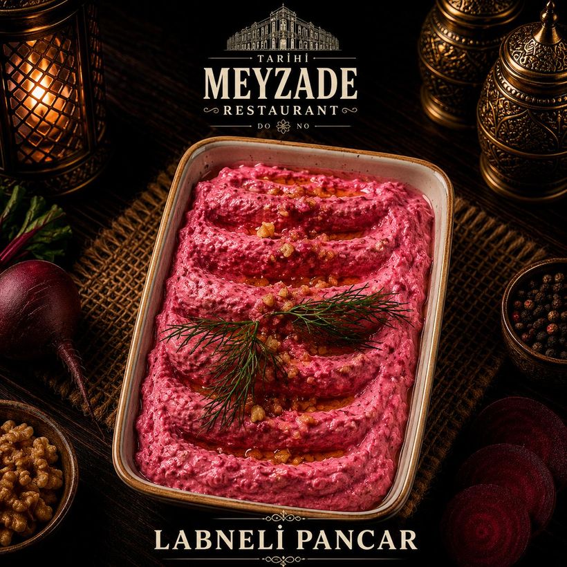 Betterave au labneh — Tarihi Meyzade, meyhane de Kasımpaşa, Istanbul