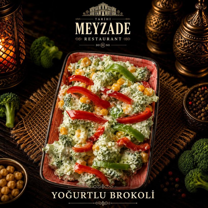 Brocoli au yaourt — Tarihi Meyzade, meyhane de Kasımpaşa, Istanbul